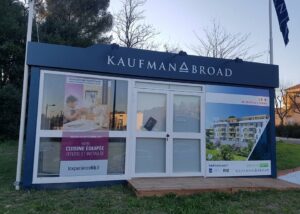 Bulle de vente Kaufman & Broad avec visuels de promotion immobilière