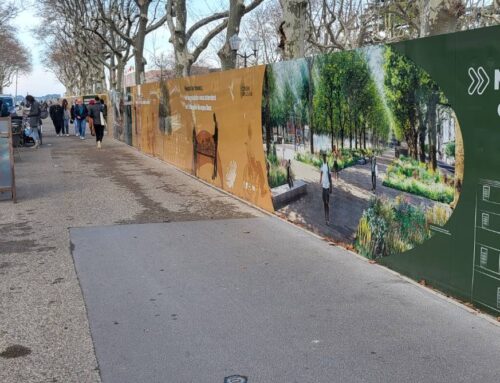 Palissade de chantier Comédie Esplanade à Montpellier